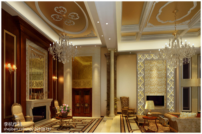 怡景别墅禄景道1号阎府豪宅装修设计效果图:高登设计李杭设计师作品赏析